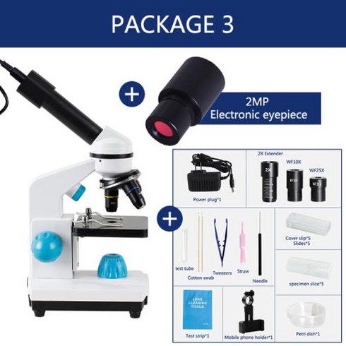 digitalmicroscope - microscope 현미경 줌 2000x 생물학적 HD 마이크로 스코프 13PCS 액세서리 단안 전자 접안 렌즈 학생 연구소 실험실 교육 LED USB, CHINA, US plug and EU plug, package 3, 3) US plug and EU plug  packag