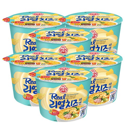 오뚜기 리얼치즈라면 용기 120g, 6개