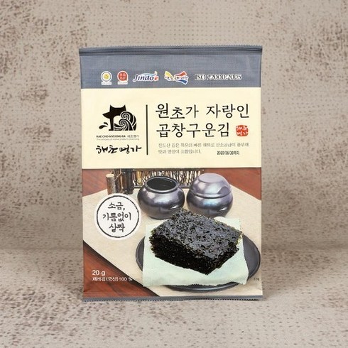 해초명가 원초가 자랑인 곱창구운김 20g 10봉, 20g(1개), 10개