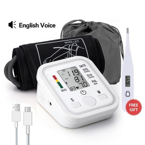 혈압측정기 upper arm automatic blood pressure monitor 영어 음성 펄스 게이지 bp 혈압계 arterial pressure heart 가정용혈압계, a, 1개