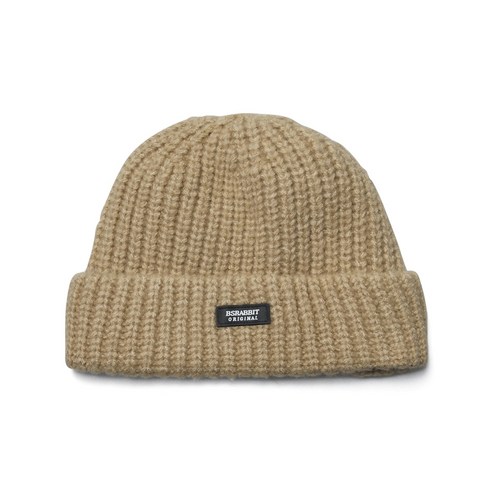 2023년 가성비 최고 비에스레빗비니 - 비에스래빗 2324 BSRABBIT LOGO RUBBER WAPPEN BEANIE BEIGE 스노우보드 비니