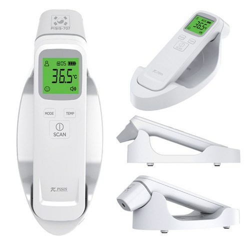 파이시스 비접촉 듀얼 체온계(귀 이마 겸용) 국산 PISIS-707 거치대포함, 1개