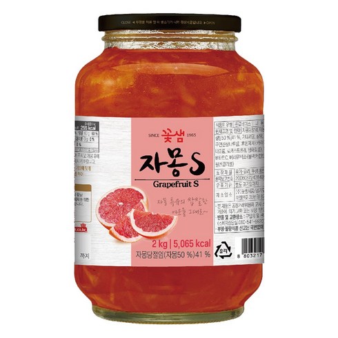 자몽청 - 꽃샘 자몽S 2kg 2개세트, 1개입, 2개