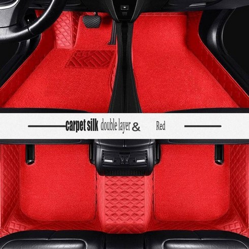 에스컬레이드렌트 - 캐딜락 트렁크 바닥 실내 가죽 코일매트 XT4 XT5 XT6 CT4 CT5 CT6 CTS 차박 스타일링 간지 에스컬레이드 2017 2018 자동차 매트 카펫 깔개 인조 인테리어, 레드 더블