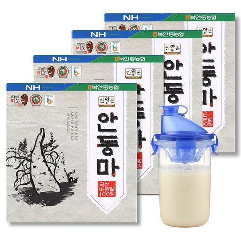 안동참마가루 - 산약촌 안동 마 가루 참마가루 마분말 스틱 4박스+쉐이커1개, 250g, 4개