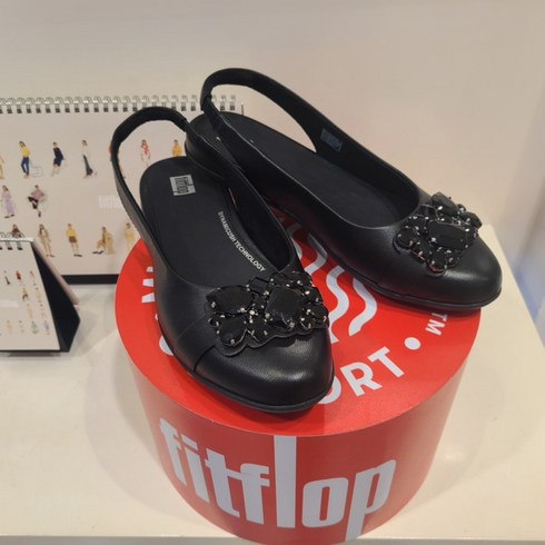 핏플랍 24SS 바라 레더 샌들 - 핏플랍 [24SS][알레그로] FFSO4E005 BK 쥬얼 레더 블랙 여성 슬링백