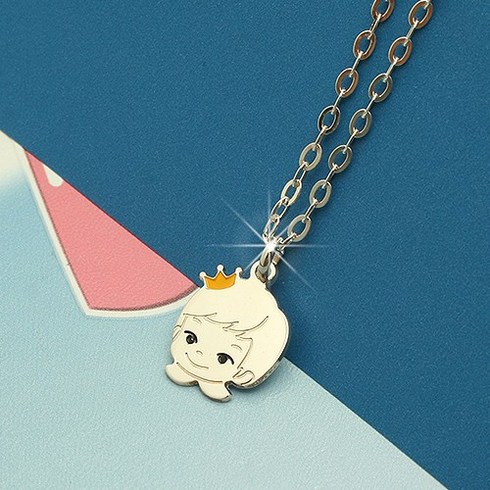 [쿨젬]925정품실버 미아방지 얼굴(남) 목걸이