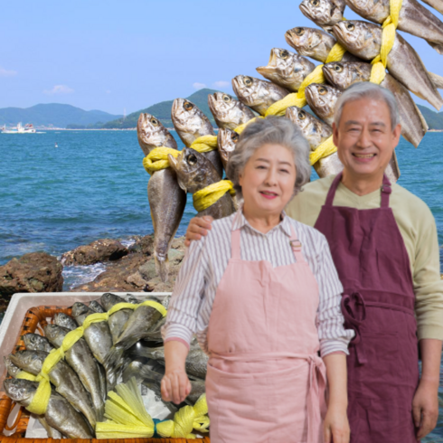 먹사부 영광 법성포 국내산 굴비 선물세트 선물용 가정용 소 중 특대 장대 말린 10마리 20미 포장 대용량 생선 참조기 제수용 소포장, 20미 엮걸이 굴비 선물세트 (1.6kg)