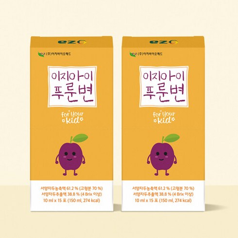 이지바이오메드 이지아이푸룬변 4세트(총 60포) 아기푸룬주스 유아 어린이 푸룬 쥬스, 단품없음,선택완료, 15포, 10ml