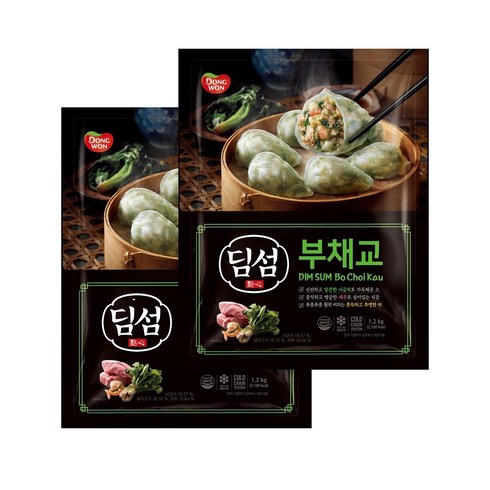 딤섬의여왕 - 동원 부채교 1.2kg x 2봉 딤섬 만두 프리미엄 간편조리 아이들 간식, 1개, 2.4kg