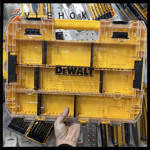 DT70839 - DEWALT DT70839 터프 케이스 (대형) 분할 주최자 도구 상자 투명 뚜껑 나사 비트 액세서리 스태킹 수납함, 1개