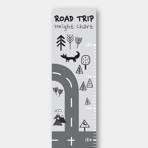 북유럽 디자인 유아 아기 아이 키재기자, 로드트립키재기자