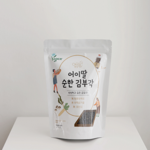 어이딸 작은 순한김부각 남원 찹쌀 비건반찬 무오신채 김튀김, 50g, 1개