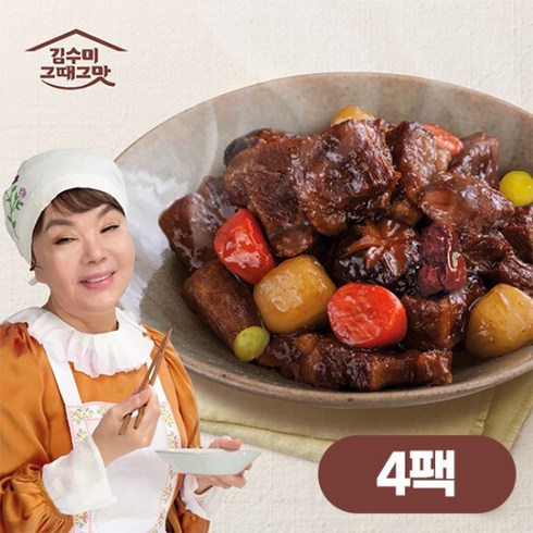 소갈비찜 500g x 7팩 - [김수미그때그맛] 김수미 비법양념 뼈없는 소갈비찜 500g x 4팩, 단품, 4개