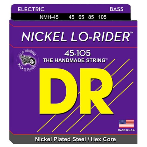 DR - Nickel Lo-Rider Bass Medium 니켈4현 베이스 스트링 045-105 (NMH-45), NMH-45