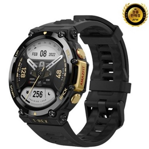 어메이즈핏 스마트워치 T-REX 2, GPS, 블랙 + 골드, 3.5cm