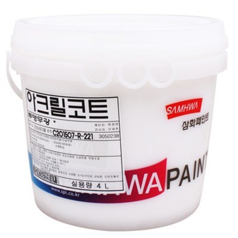 삼화 아크릴코트 (투명무광) 실내용 4L, 4000ml, 1개, 투명