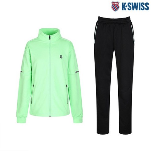 2023년 가성비 최고 데상트스위스스키복팀복 - 케이스위스 공용 그린 기모 트레이닝복 세트