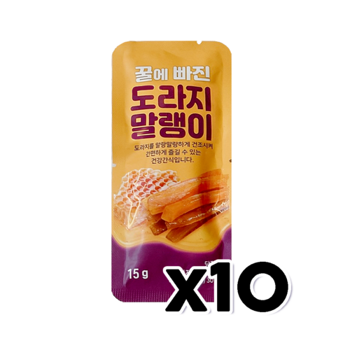 꿀에 빠진 도라지말랭이 건강간식 15g x 10개