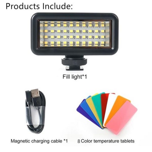 수중 LED 고출력 플래시 라이트 방수 다이빙 조명 램프 고프로 히어로 11 10 9 8 Dji 액션 3 SLR 카메라용 40m, Diving Light, 02 Diving Light