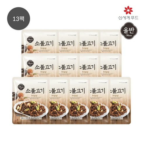 (신세계푸드) 올반 소불고기 13팩, 13개, 160g