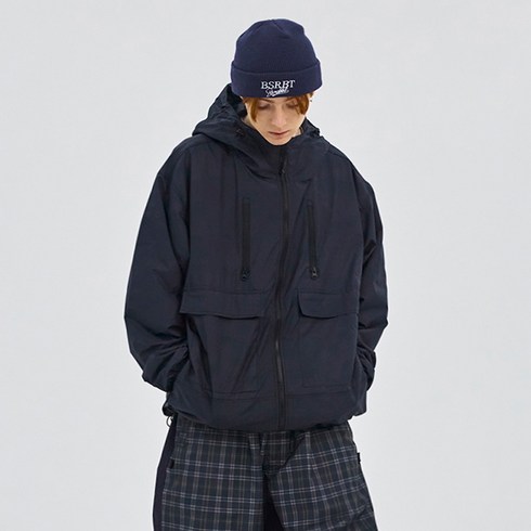 2023년 가성비 최고 비에스래빗보드복 - 비에스래빗 2324 BSRABBIT PATCH POCKET HOODED JACKET NAVY 스노우 보드복 자켓