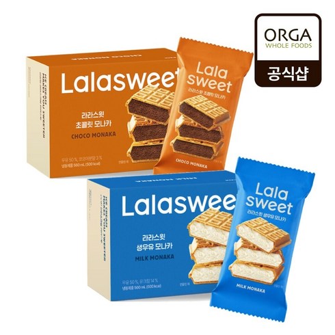 생우유 모나카 16팩 - [올가] 라라스윗 모나카 3팩 골라담기 (총 12입) / 생우유 초콜릿, 01.생우유 모나카 3팩(12입), 3개, 560ml
