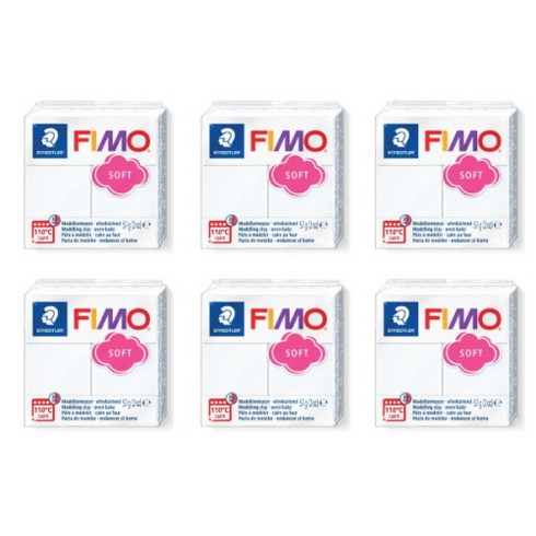 폴리머클레이 - 피모 소프트 / fimo 폴리머클레이 스컬피, 0번 화이트, 6개입