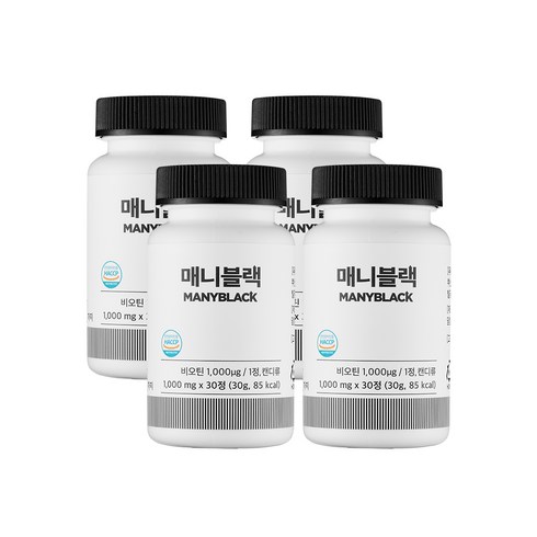 더블랙 맥주효모 비오틴 9박스 - 매니블랙 비오틴 맥주효모 1000mg, 4개, 30정