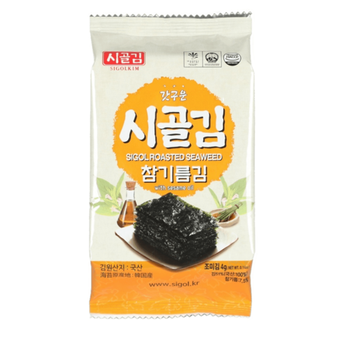 갓구운 시골김 참기름김 도시락김 4g 48봉 또는 64봉 고소한, 48개
