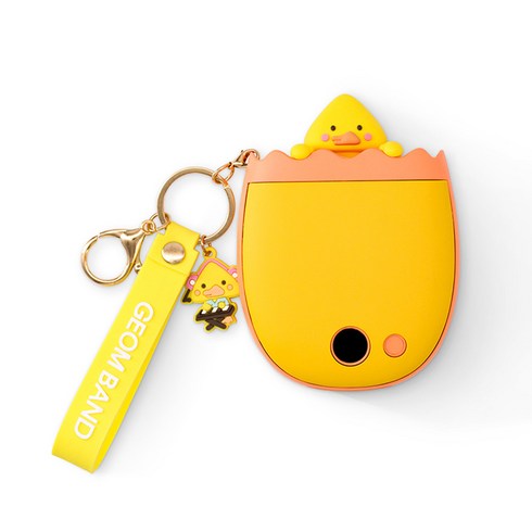 2023년 가성비 최고 양면발열휴대용손난로 - 파인큐브 양면발열 캐릭터 키링 usb충전식 보조배터리 휴대용 손난로 전기 핫팩 손난로 보조배터리 MK-CH1, 옐로우덕, 옐로우덕