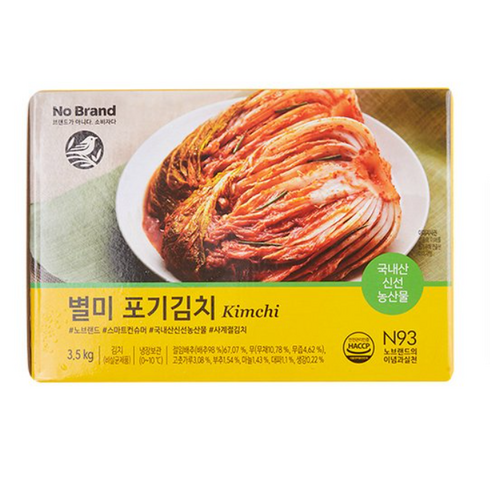 노브랜드 별미 포기김치 3.5kg 국내산 싱싱한 김장김치 배추김치, 2개