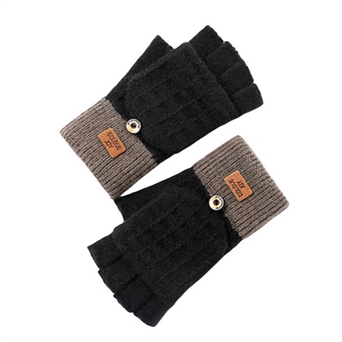 명양피프 여성 겨울 손가락 구멍 장갑 니트 벙어리 반장갑