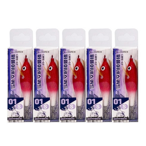 2023년 가성비 최고 미니에기 - 루웍스 스퀴드 꼬마에기 쪼꼬미에기 S사이즈 LWE-07 5팩, 01 레드헤드