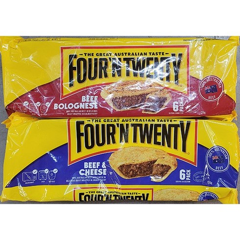 FOURN TWENTY 포앤트웬티 미트 파이 720g (120g X 6개입) (비프 볼로네즈 비프&치즈 파이 / 2종 택1) / 호주, 비프 볼로네즈, 1개, 120g