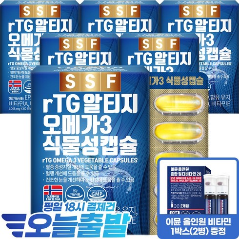 순수식품rtg알티지오메가31000mg60캡슐 - 순수식품 rTG 알티지 오메가3 1000mg, 60정, 6개