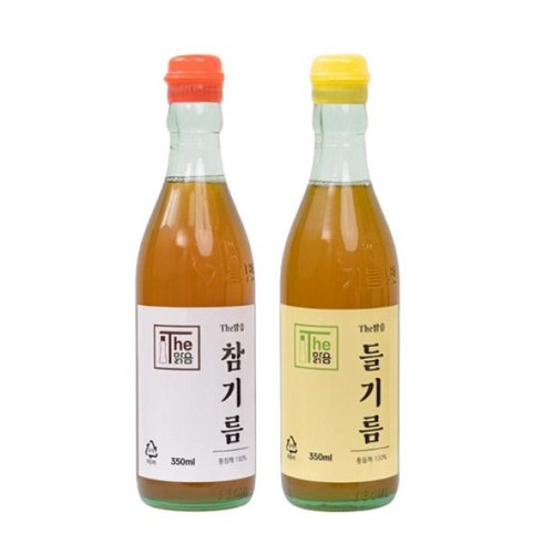 더맑음참기름 - [더맑음] 저온압착 참기름 350ml + 들기름 350ml 각 1병