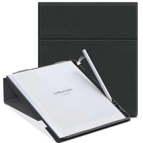 E NETCASE Remarkable 2 26.2cm10.3인치 디지털 용지2020년 출시 수직 360도 회전 스탠드 커버 놀라운 5.1cm2.10.3인치 용지용 펜슬 홀더 포함, Black