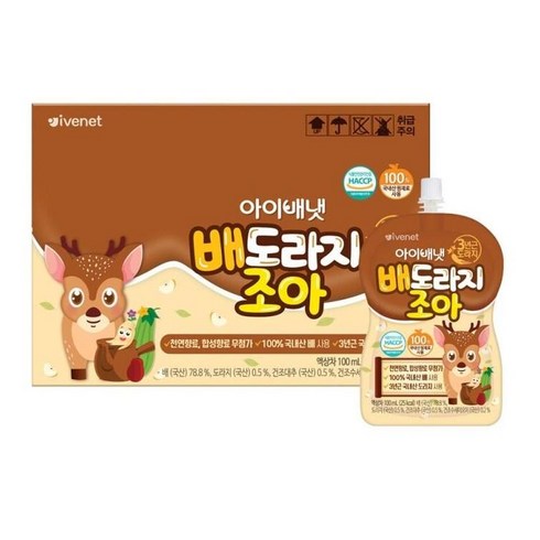 [엄마맛집]배도라지조아 100mlx10입 아이배냇 우리아이 간식 아이외출용 겨울식재료 1세트, 30세트