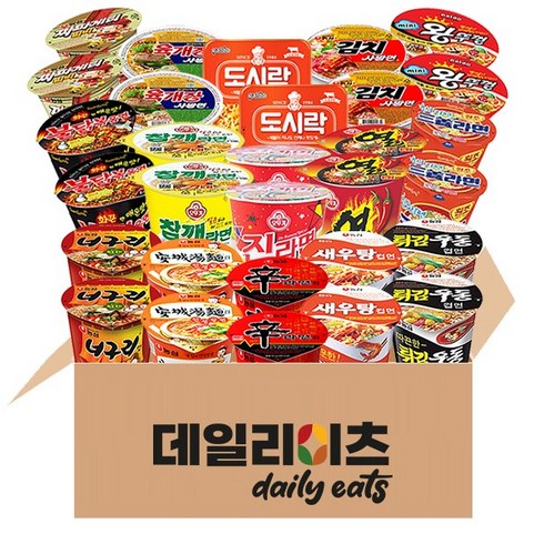 [데일리이츠] 농심 오뚜기 삼양 팔도 소컵라면 15종 30개입, 1세트