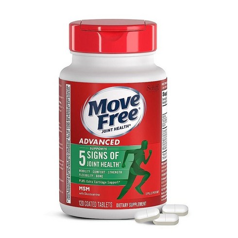 무브 프리 어드밴스드 글루코사민 콘드로이틴 MSM 서플리먼트 타블렛 120정 40회 분량 Move Free, 1개, 120개