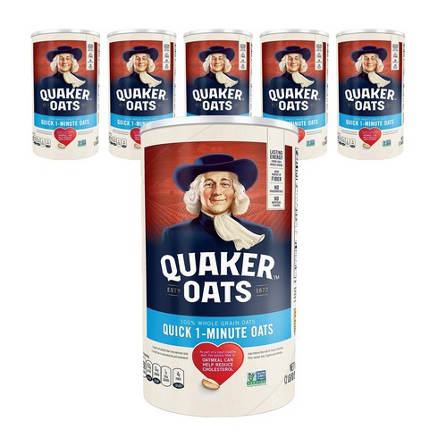 2023년 가성비 최고 quakeroatmeal - 퀘이커 퀵 1-미닛 오트, 1.19kg, 6개