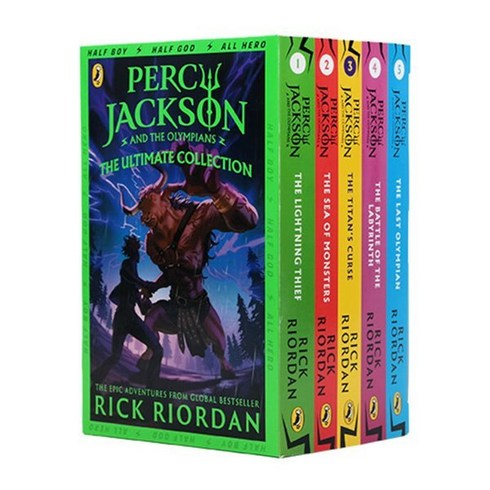 퍼시 잭슨 페이퍼백 5종 박스 세트 (영국판) : Percy Jackson #1-5, Penguin UK