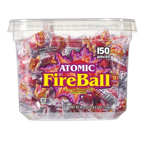 파이어볼시나몬 - 아토믹 파이어볼 시나몬 캔디 150개입 1.15kg Atomic Fireballs Cinnamon Candy, 1개