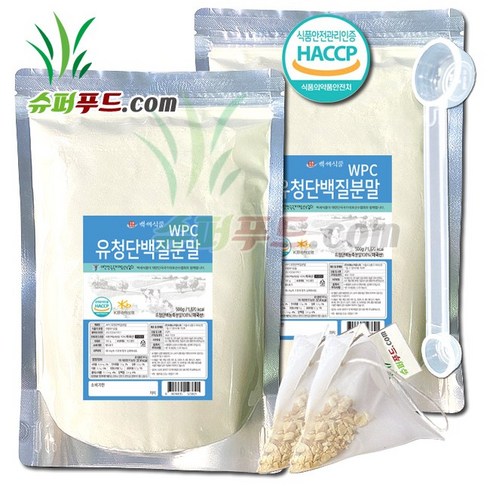 진명뉴트리션단백질분말 - HACCP 식약처인증 유청 단백질 농축 분말100% 완전단백질 아미노산 스코어 높은단백질 프로틴파우더 유청단백질분말 100% 식약청인증 +슈퍼푸드.com 연자육티백 프로틴, 500g, 2세트