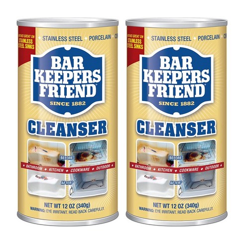 2개 주방 싱크대 다용도 청소 클렌저 세정제 분말 파우더 340 g Bar Keepers Friend, 340g