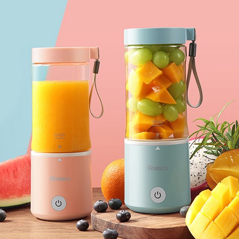 Gbasics 휴대용 텀블러 미니 믹서기 블렌더 420mL, 블랙