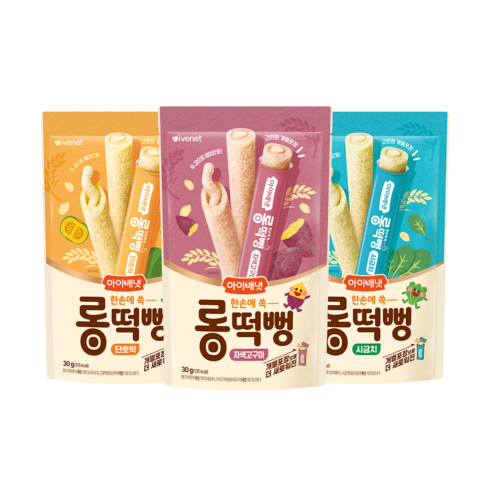 아이배냇 산양유아식 [아이배냇]롱떡뻥 3종세트, 아이배냇 롱떡뻥 3종세트, 선택:시금치+단호박+자색고구마