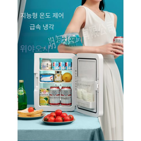 Pealy 화장품 냉장고 미니 냉장고 12L 대용량 LED 미러 디자인 냉온겸용 스마트 정온 저소음, 9190(화이트)