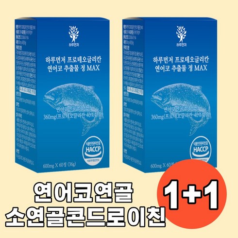 하루먼저 프로테오글리칸 맥스 600mg 연어코연골 소연골 콘드로이친 보스웰리아 관절영양제 연골영양제 프리테오글리칸 프로태오글리칸, 2개, 60정